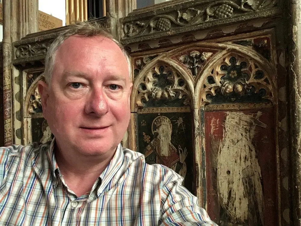 John Vigar at North Burlingham church in Norfolk