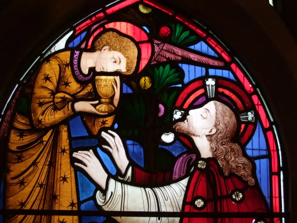 Stained glass at St Mary, Abbey Cwm Hir, Radnorshire